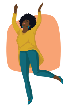 Person with arms up