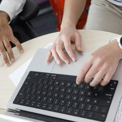 Hands on a computer