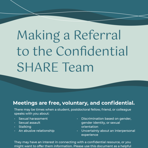 Making a Referral to the Confidential SHARE Team